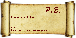 Penczu Ete névjegykártya